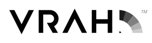 Logo (preto) dos leques VRAH! (para usar em fundo claro)